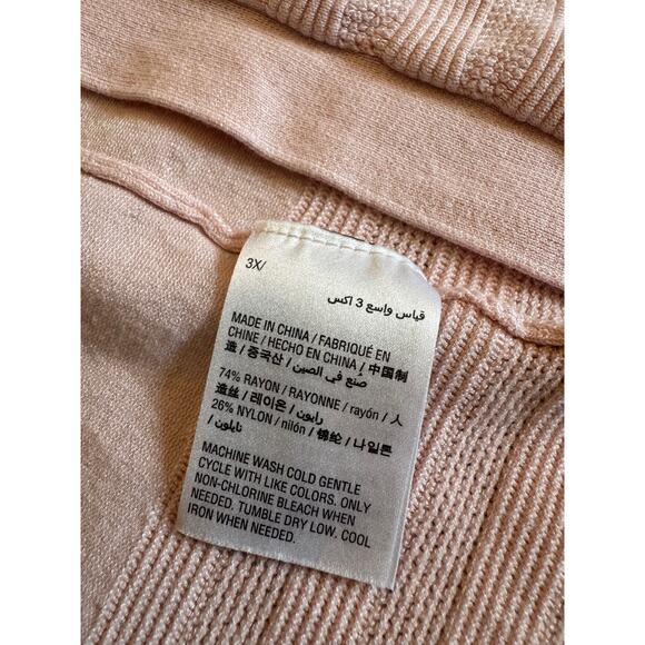 Charter Club 3X Dusty Pink Open Cardigan Sweater Button Sleeve - Picture 4 of 6